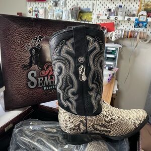 Black and Tan Snake Skin boots